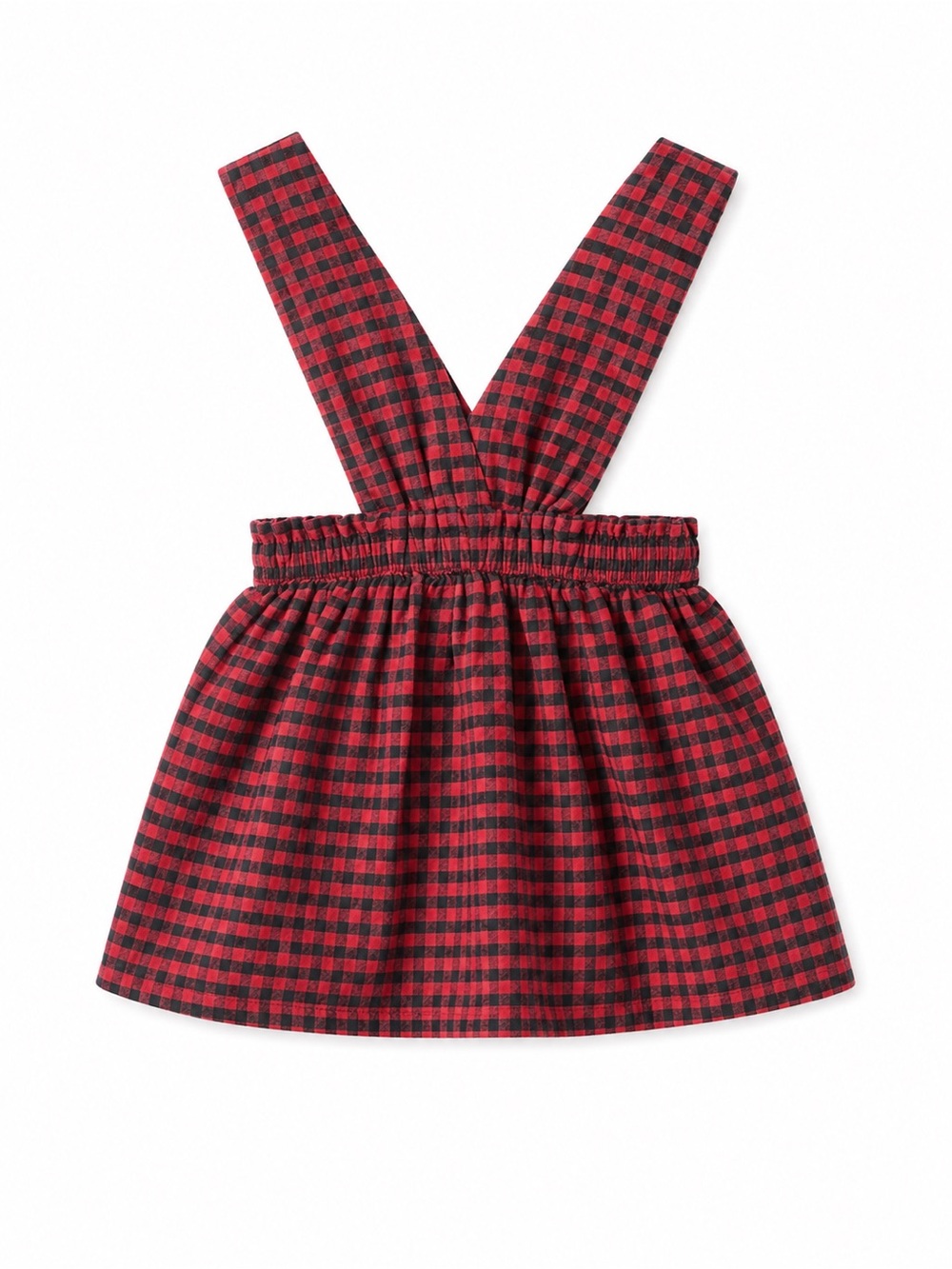Burgundy Black Buffalo Plaid Suspender Skirt 18-24M Christmas
